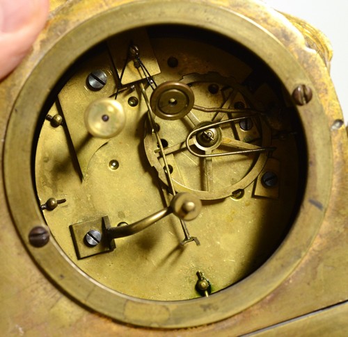 Italian Girl with Mandolin French Gilt Bronze Figural Clock 19th century - Bild 6 von 7