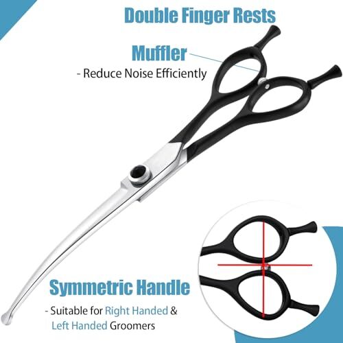 6.5" Downward Curved Dog Grooming Scissors Shears for Grooming Face 6.5 Inch - Picture 5 of 7