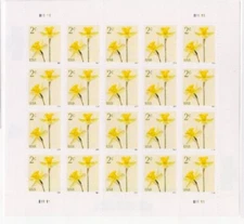 USPS Flowers Daffodils Sheet of 20 Stamps - MNH In stock (5898)