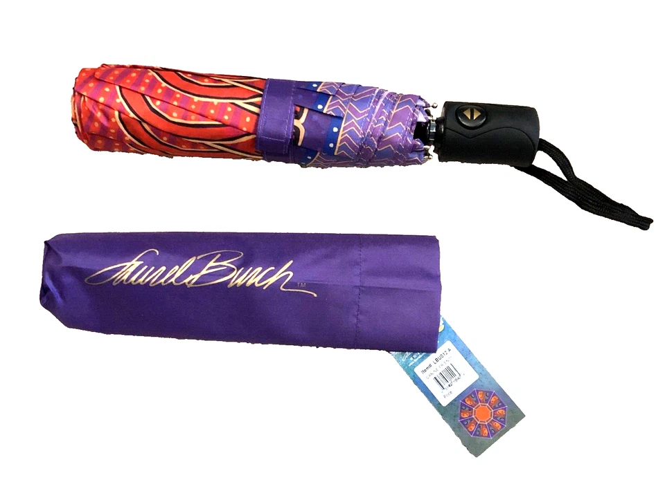 NUEVO Laurel Burch Cachorro Perro CANINE FRIENDS Diseño Multi Compacto Paraguas Abierto Automático  Foto 4 de 4