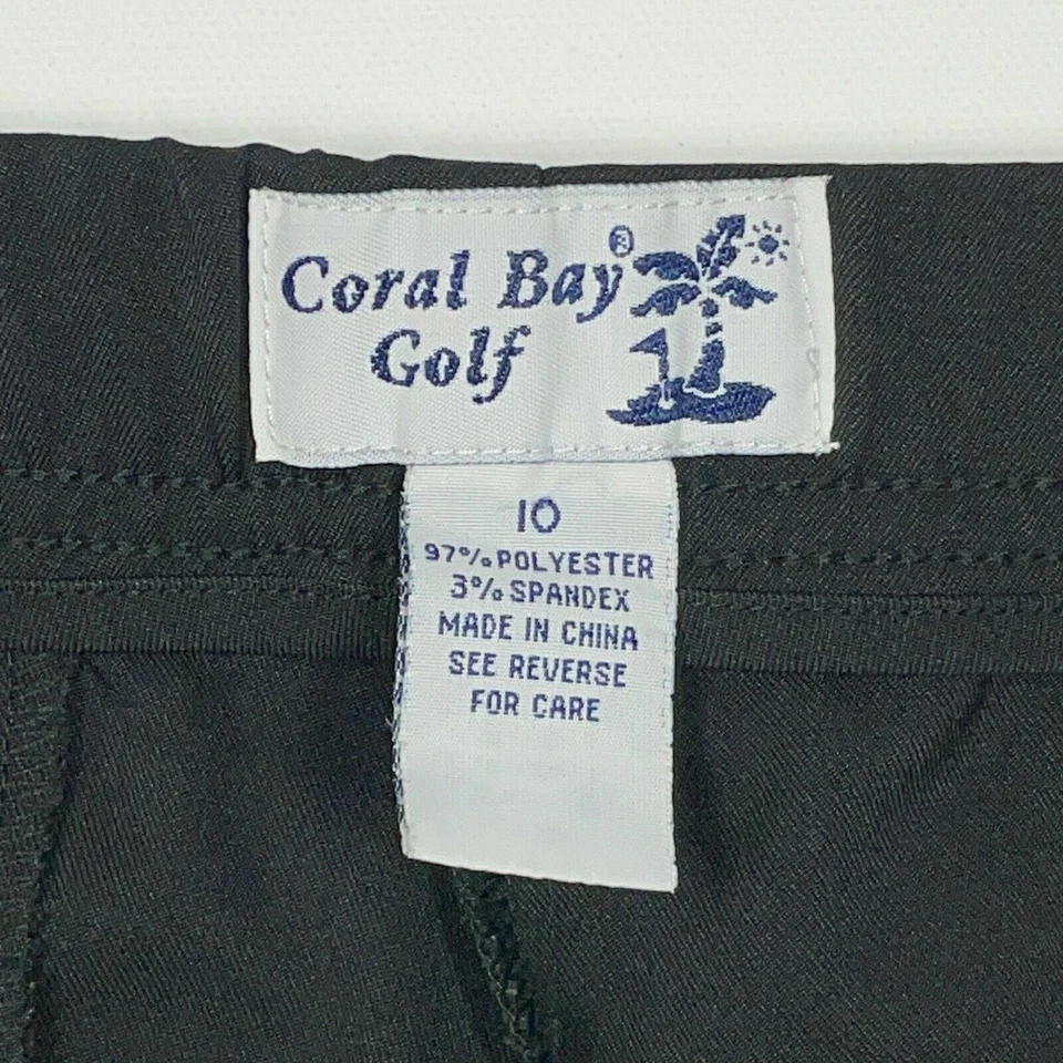 Coral Bay Golf Black Stretch Elastic Waist Bermuda Shorts Mid Rise Women's 10 - Image 3 of 4