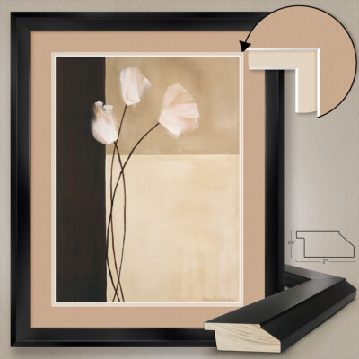 32W''x40H'' FLORAL WHISPERS by KAREN LORENA PARKER - DOUBLE MATTE, GLASS and FRAME