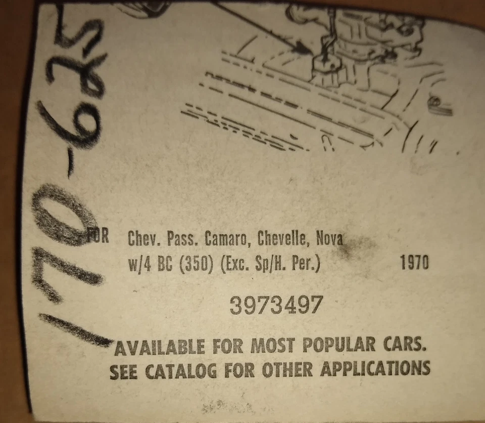 Chevrolet Camaro Chevelle Nova 1970 3973497 automático. Termostato de estrangulador Foto 2 de 2