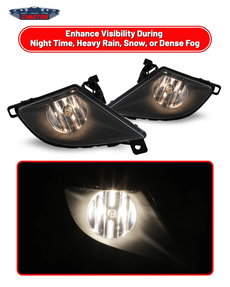 for 2008 2010 BMW 528i 535i 550i xDrive Sedan Fog Lights Front Bumper Lamp PAIR - Image 4 of 4