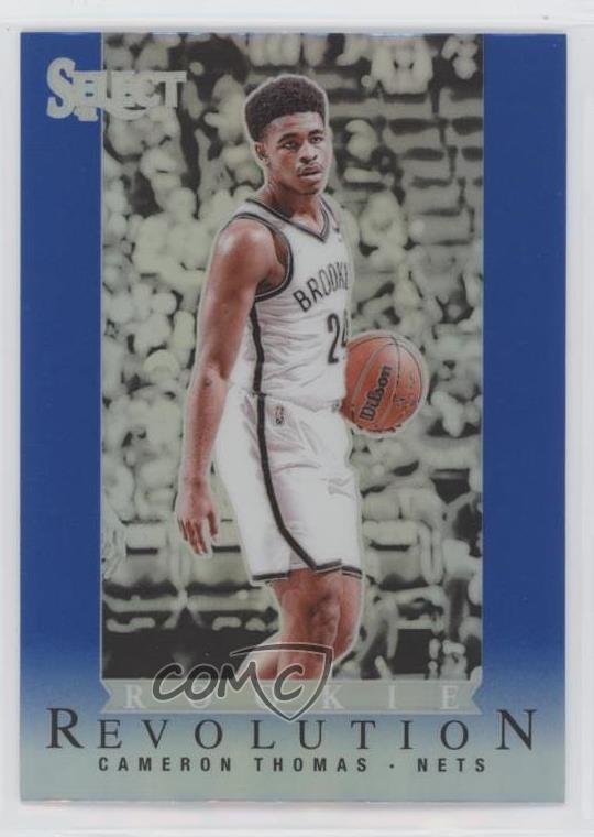 2021-22 Panini Select Rookie Revolution Blue Prizm Cameron Thomas #7 0zc5