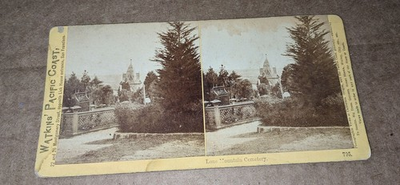 #ad Watkins Pacific Coast Stereoview Lone Mountain Cemetery San Francisco $112.50