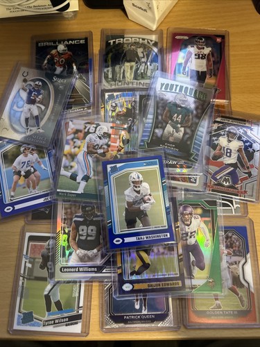 Football Card Lot 25+ NFL - Goff, Jefferson, Reed, Tate, Wayne, Beckham ...