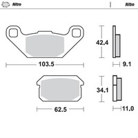 Moto-Master Hintere Nitro Sinter BremsbeläGe FüR PGO BR 200 Bugrider 2007