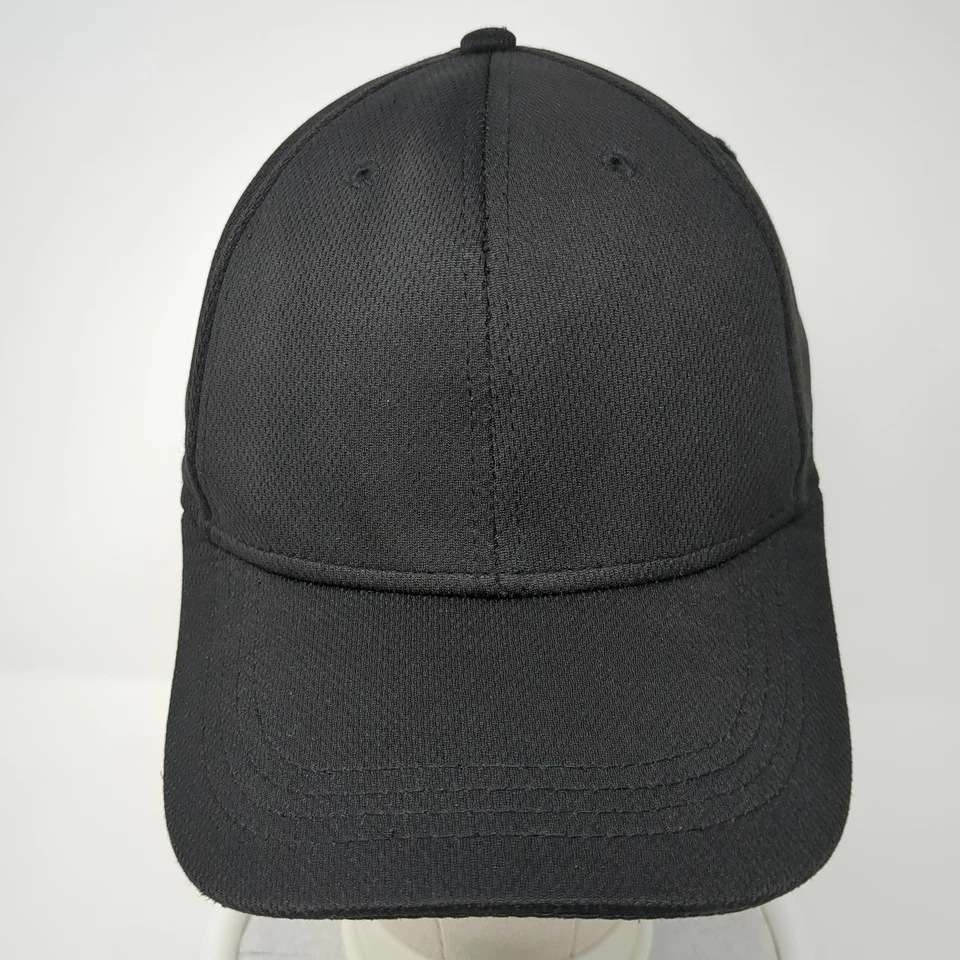Athletic Works Fitted Baseball Hat Black Medium Solid Vent Holes Blank - Image 2 of 4