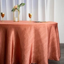 Terracotta 108" ROUND Satin TABLECLOTH Wedding Party Home Kitchen Tabletop Sale