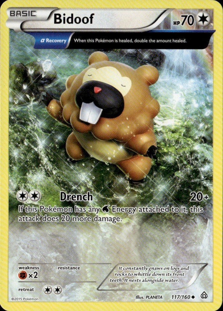 Bidoof (Alpha) Uncommon PRC XY - Primal Clash 117/160 LP