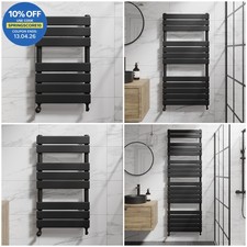 Heated Towel Rail Racks Radiator Bathroom Designer Flat Panel Rad Matt Black