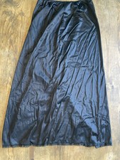 Vintage Sears Half Slip Womens L Black Nylon Anti-Cling Lace Formal Length