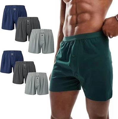KK TRADERS Men’s Boxer Shorts 6-Pack – Soft Cotton Underwear for Men, Breathable Boxers