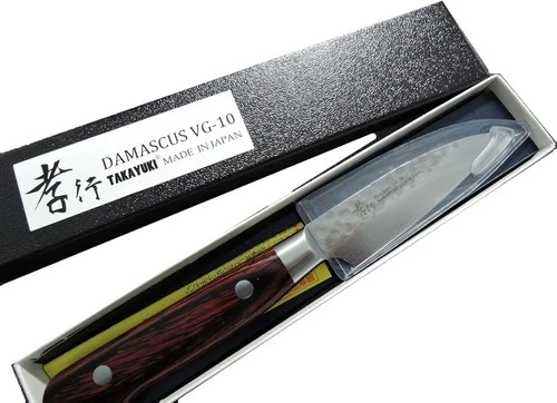 Sakai Takayuki Petty Kitchen Knife 80mm VG10 Damascus 33 Layer Hammered Japan