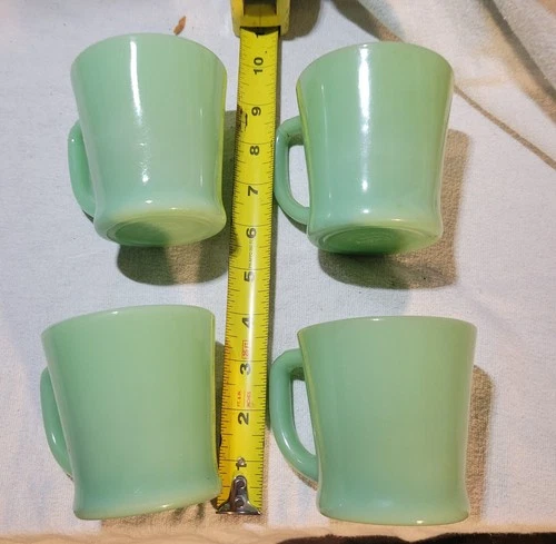 4 Jadeite Fire King Oven Ware Made in U.S.A. Green Coffee cups