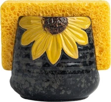 Sunflower Sponge Holder for Kitchen Sink Dish Large, Yellow 