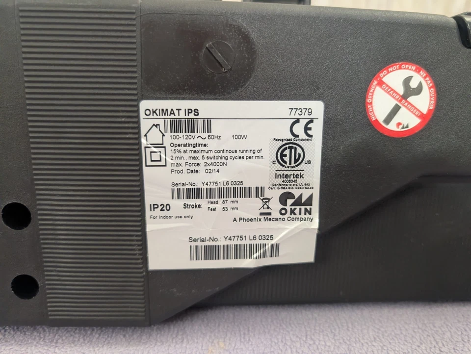 OKIMAT IPS 77379, IP20, Motor para Cama Ajustable Remoto Inalámbrico, Listo para Enviar Foto 4 de 4