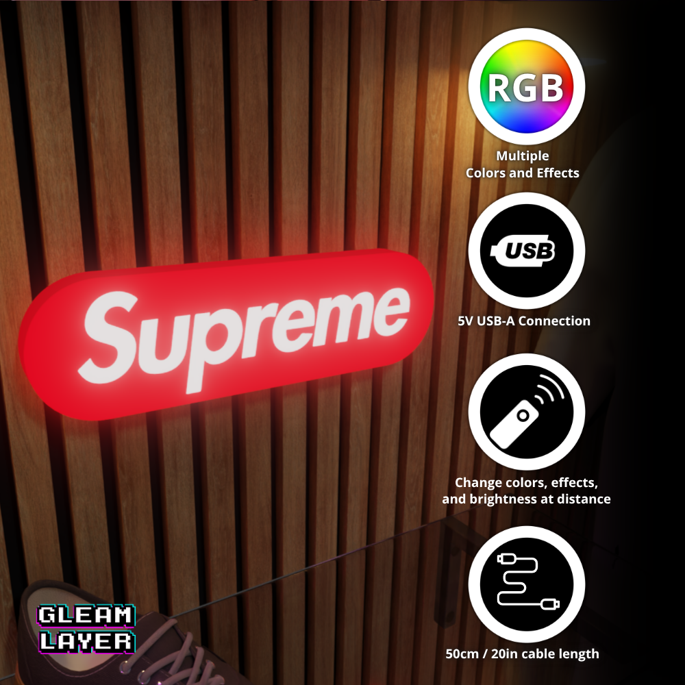 Supreme Led RGB Light Wall Sign | eBay