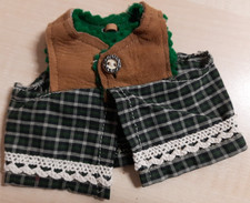 Puppenkleid, Trachtenkleid  Kleid Mehrfarbig GRÜN - 9 cm  Länge - NEU