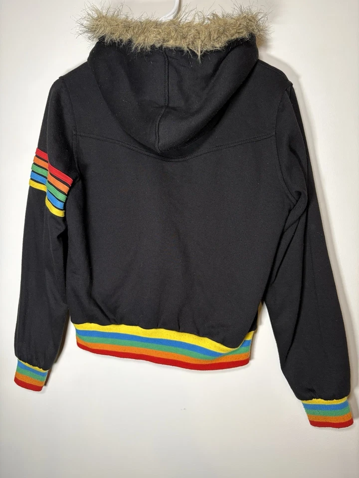 COOJI Vintage Y2K Años 90 Forrada de Piel Sudadera Chaqueta Grunge Mallgoth Pequeña Foto 4 de 4