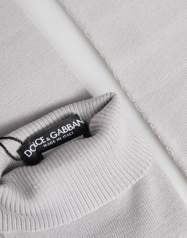 DOLCE & GABBANA Gloves Gray Virgin Wool Knitted Fingerless Men One Size 340usd - Image 4 of 4