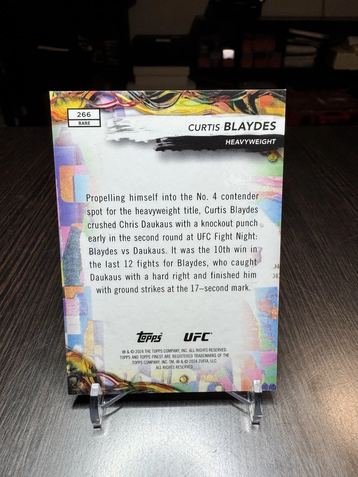 2024 Topps Finest UFC Curtis Blaydes #266 Gold 03/20 SSP Rare - Image 4 of 4