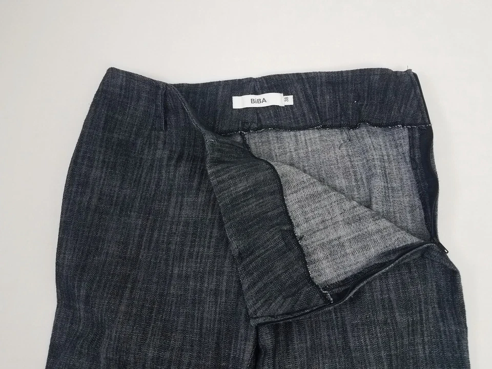 BIBA Damen Hose Gr. 38 weites Bein schwarz Innenbeinl. 85 cm schwarz meliert - Bild 4 von 4