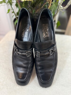 Salvatore Ferragamo Black Leather Slip-On Loafers Sz 10.5 E Salvatore Ferragamo Parigi Men main image 4