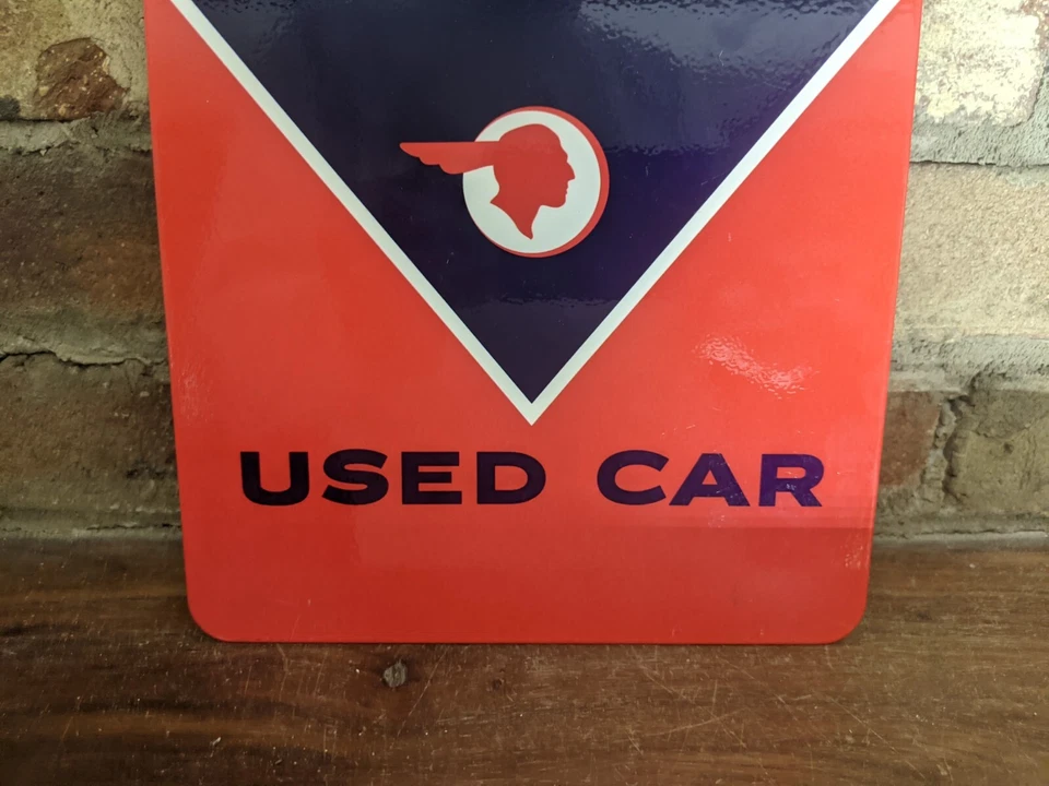 VINTAGE PONTIAC USED CAR DEALER "SOLID VALUE" METAL PORCELAIN SIGN 12" X 8" - Image 3 of 4