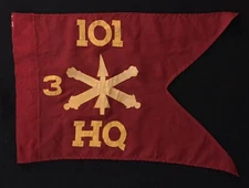 WWII M1944 Guidon; HQ 3d BTTY, 101st Antiaircraft Artillery Battalion GA NTL GRD