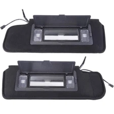 Pair Sun visors w/Vanity Mirror & LED Light For 1984-1996 Chevy Corvette C4 5.7L