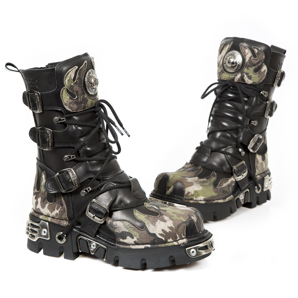 NEW ROCK ブーツ　ダメージ有り new rock platform camo boots