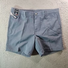 NWT Roundtree  Yorke Casuals Shorts Men 40 x 7" Stretch Straight Fit Gray Blue
