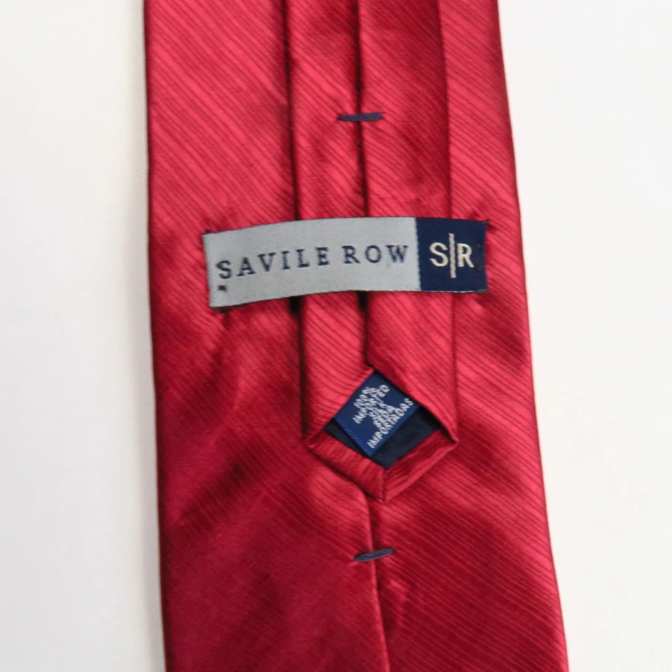 Savile Row Red Brushed Micro Stripe Mens Neck Tie 57x3.5 Bright Power Modern - Image 3 of 4