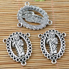 6pcs 27.8 21.3mm tibetan silver tone religious portrait connector EF1592
