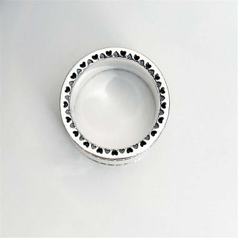 Новый 925 пробы сердца белая эмаль кольцо все размер 6 7 7,5 8,5 - Изображение 3 из 3