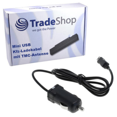 Premium KFZ-Ladekabel mit TMC Antenne für Navigon 72 Easy Plus Plus Live Premium