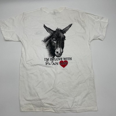 LOFTEEZ Women's T-Shirt Size M Cotton Donkey Image Funny Short Sleeve Top