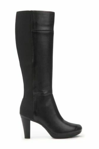 Chaussures Geox Femme T.39 – Cuir Noir, Style Chukka, Talon Haut – Vintage