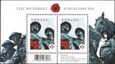 🍁Canada  #2341a    LEST WE FORGET      Brand New  2009  Souvenir Sheet Issue