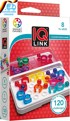 Smart Games - IQ Link, Puzzle Game with 120 Challenges, 8+ Years