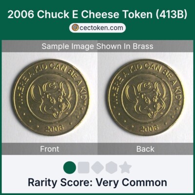 2006 Chuck E Cheese Token (413B) Brass 25mm Very Common | eBay