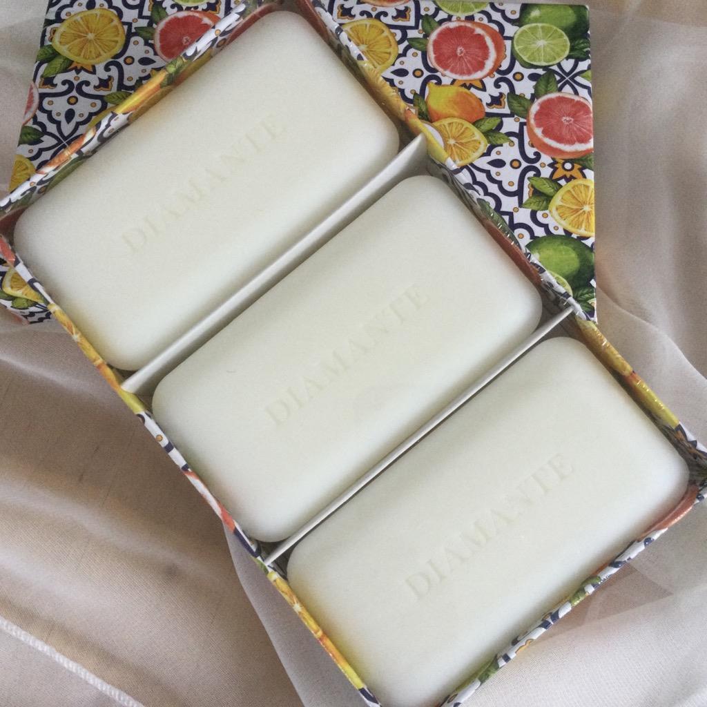 Soap Zeni Diamante Amalfi Citrus Triple Milled 3x150g Bars Made in