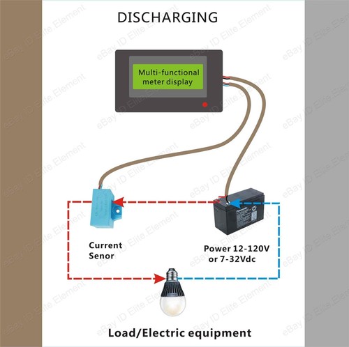 DC Multi-functional Meter Wireless Bluetooth 120V 100A With Current Sensor Timer