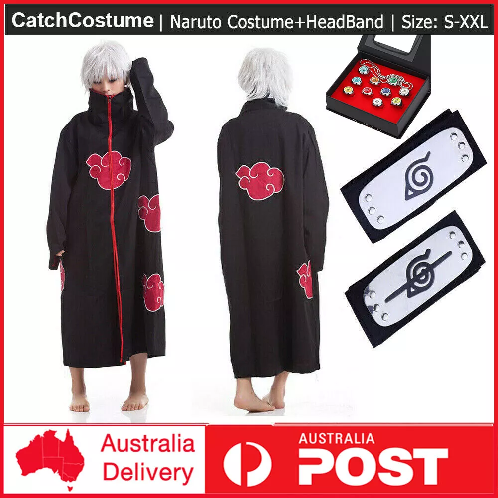 Blood Red Naruto AKATSUKI ROBE Cloak Uchiha Itachi Cosplay Costume Claok  Cape