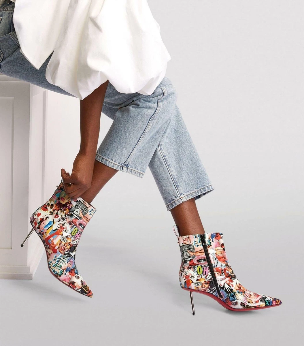 Bottes bottines talon pique en m tal brevet Christian Louboutin EPIC 70 1395
