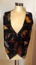 VINTAGE SOSTANZA Button Black Brown Large Mexico Vest