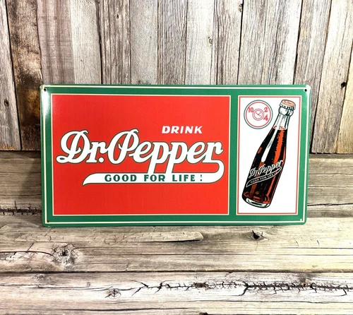 Dr. Pepper Good For Life 16" Metal Tin Sign Vintage Garage Soda Pop Man Cave New