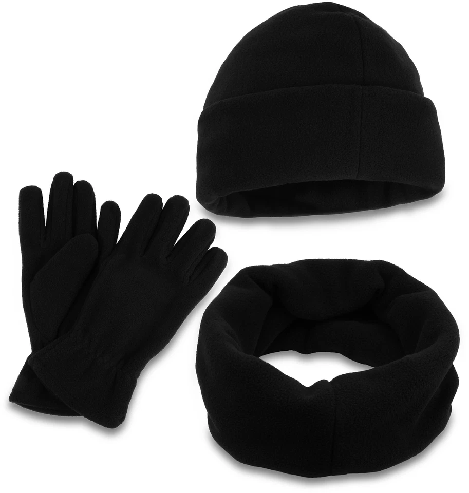 STORFISK FISHING & MORE Schal Mütze und Handschuhen aus Fleece Winterset bestehend 200 g / m2